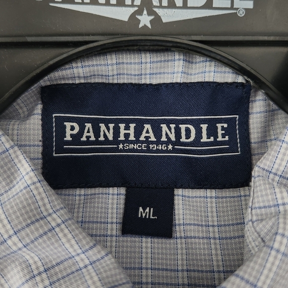 Panhandle Men's Plaid Print Long Sleeve Pearl Snap Western Shirt. Size ML Medium - Picture 7 of 8